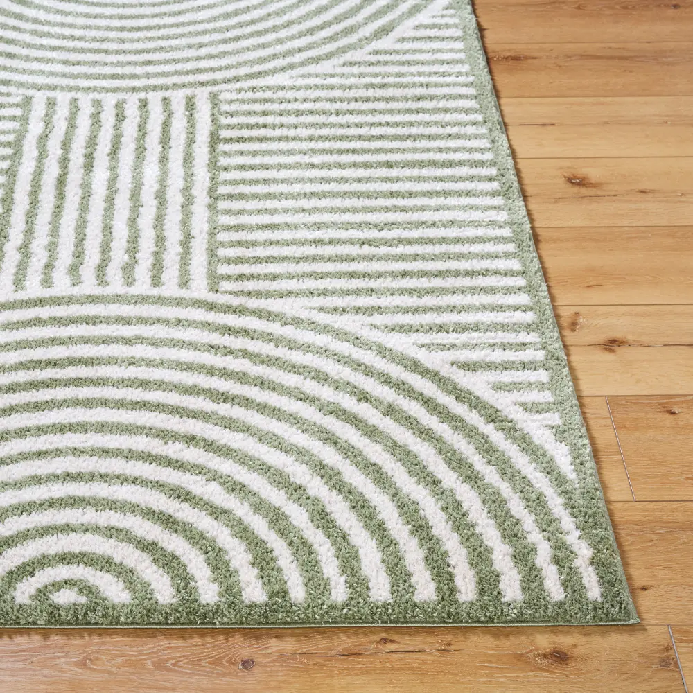 Pauline Machine Washable Modern Shaggy Grass Green Rug - Image 7