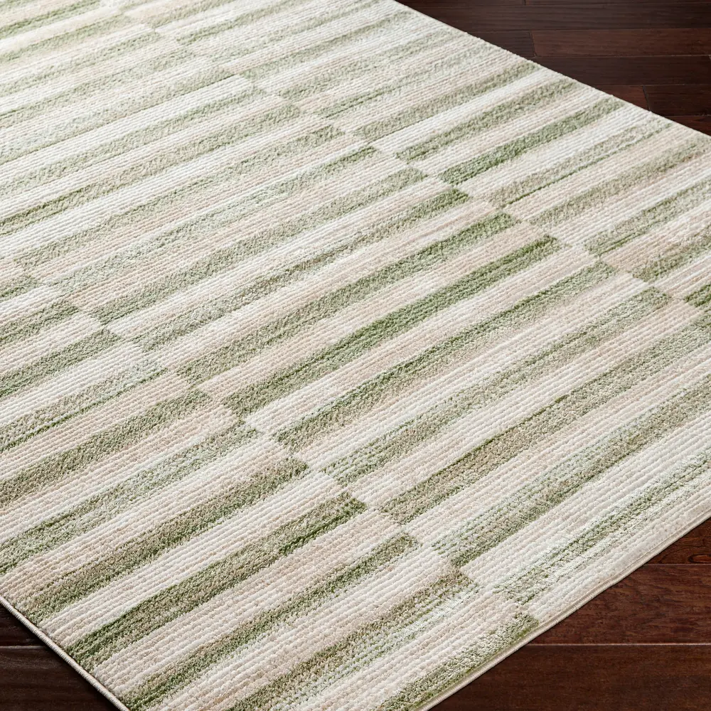 Perla Scandi Modern Moss/Beige Rug - Image 2