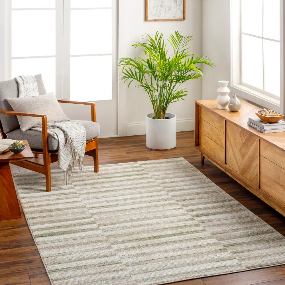 Perla Scandi Modern Moss/Beige Rug - Image 5