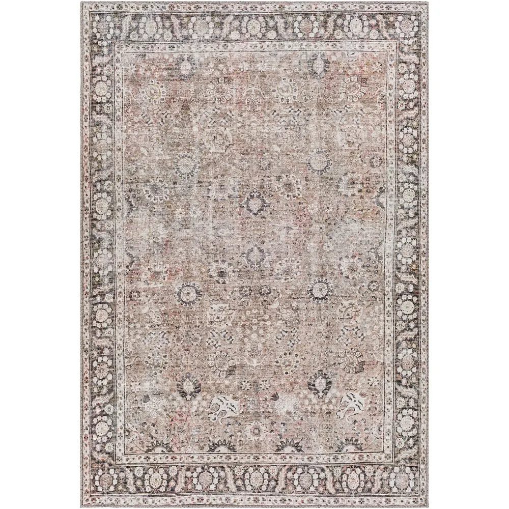 Peyton Machine Washable Traditionnal Boho Brown Rug - Image 12