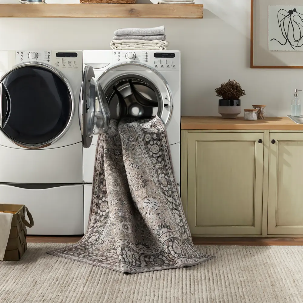 Peyton Machine Washable Traditionnal Boho Brown Rug - Image 6