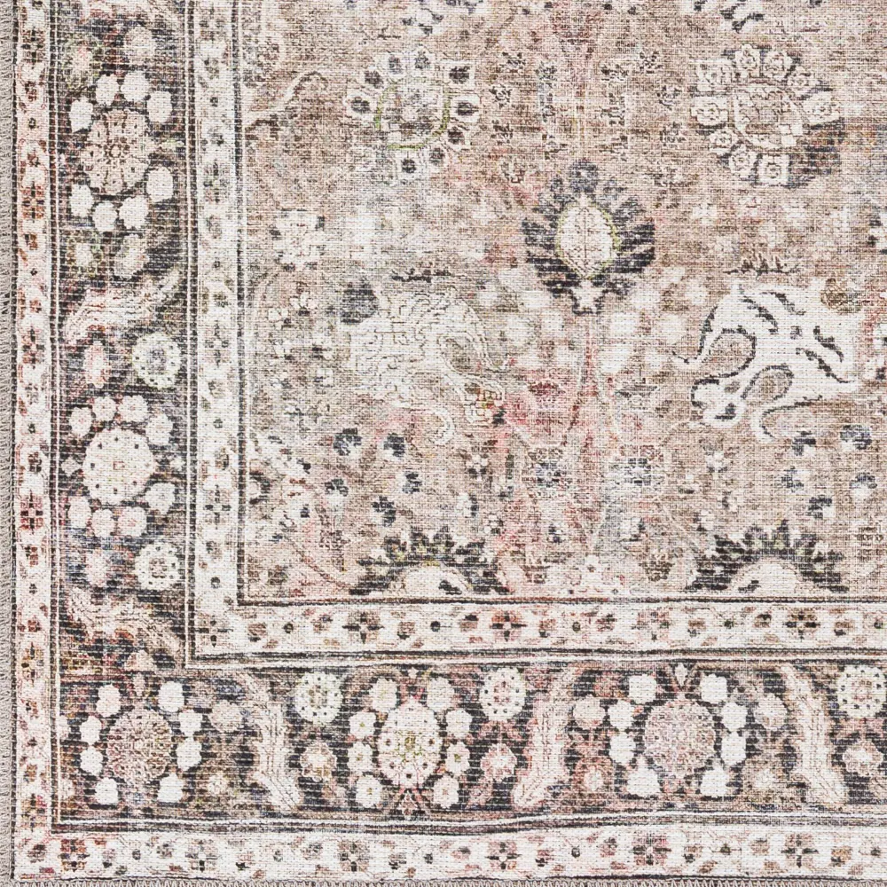 Peyton Machine Washable Traditionnal Boho Brown Rug - Image 9