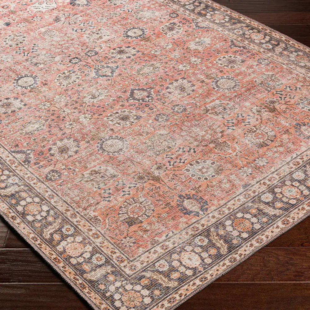 Peyton Machine Washable Traditionnal Boho Burnt Orange Rug - Image 10