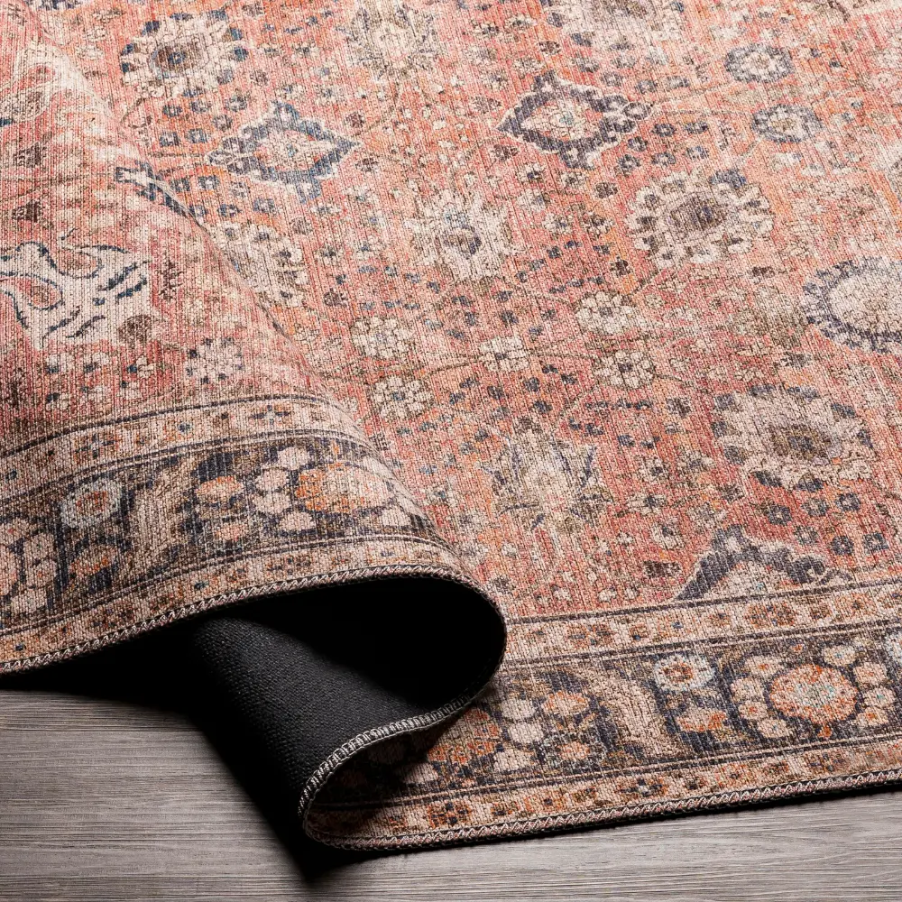 Peyton Machine Washable Traditionnal Boho Burnt Orange Rug - Image 11