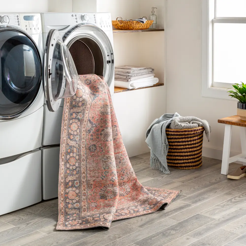 Peyton Machine Washable Traditionnal Boho Burnt Orange Rug - Image 12