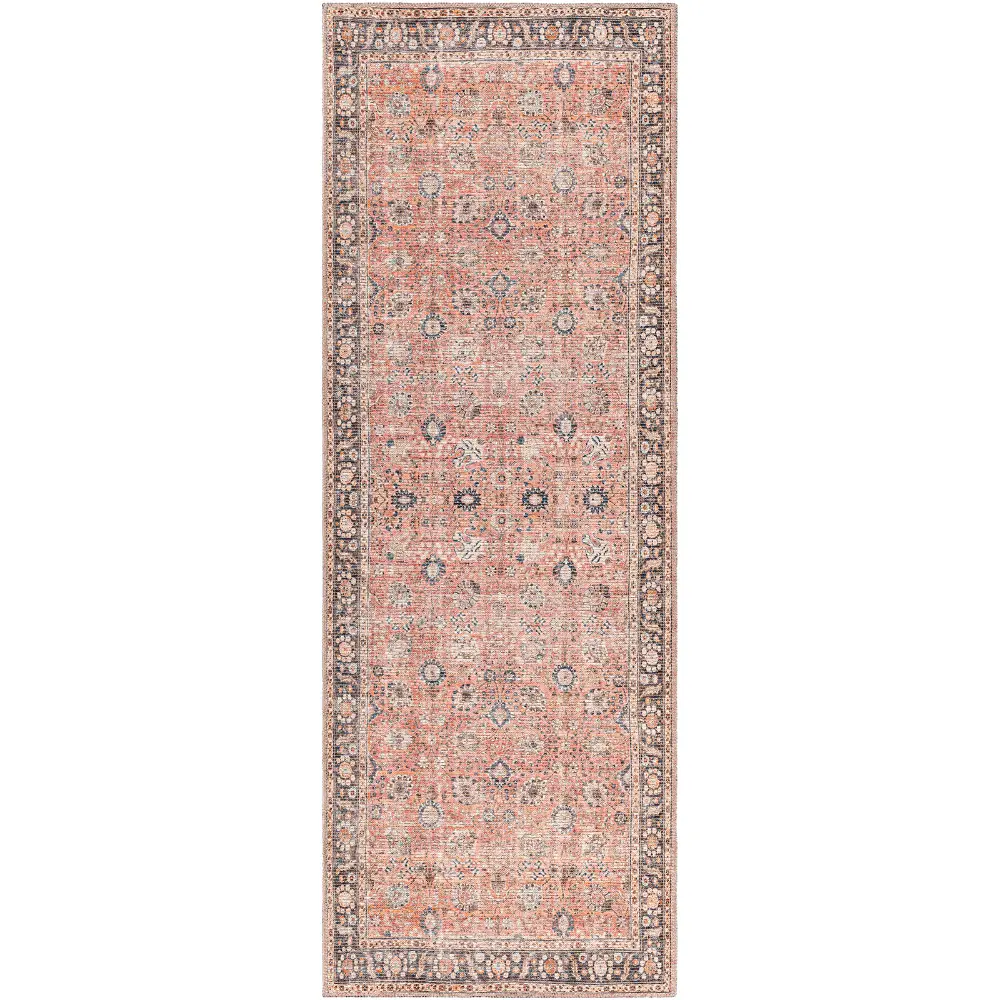 Peyton Machine Washable Traditionnal Boho Burnt Orange Rug - Image 8