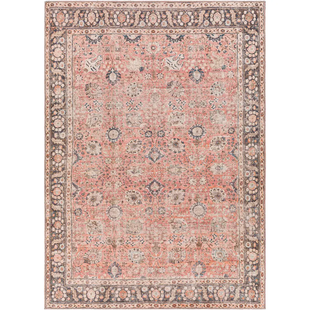 Peyton Machine Washable Traditionnal Boho Burnt Orange Rug - Image 9