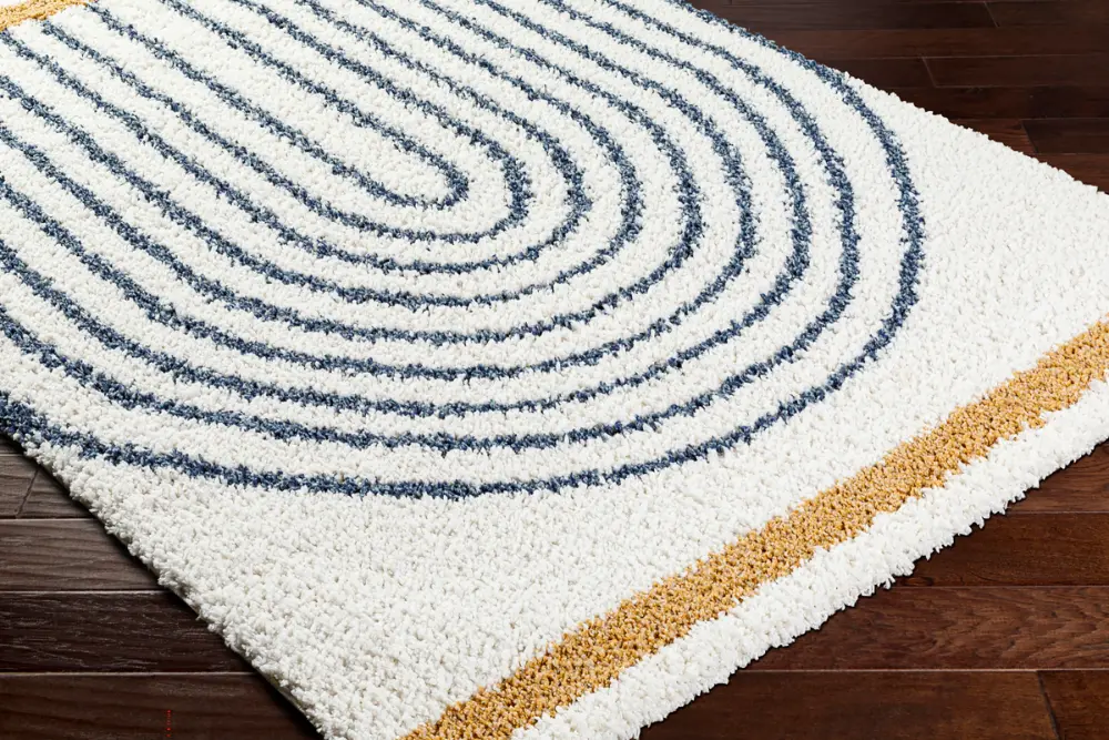 Pihu Shaggy Global Plush Pile Dark Blue Rug - Image 3