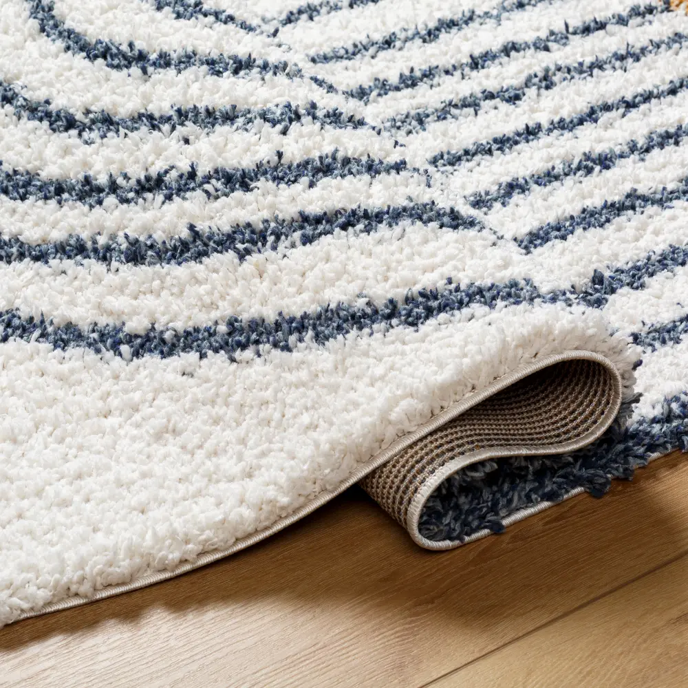 Pihu Shaggy Global Plush Pile Dark Blue Rug - Image 5