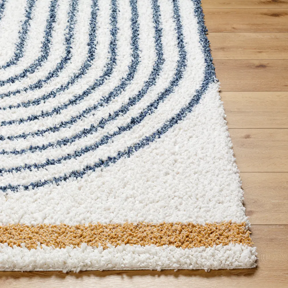 Pihu Shaggy Global Plush Pile Dark Blue Rug - Image 6