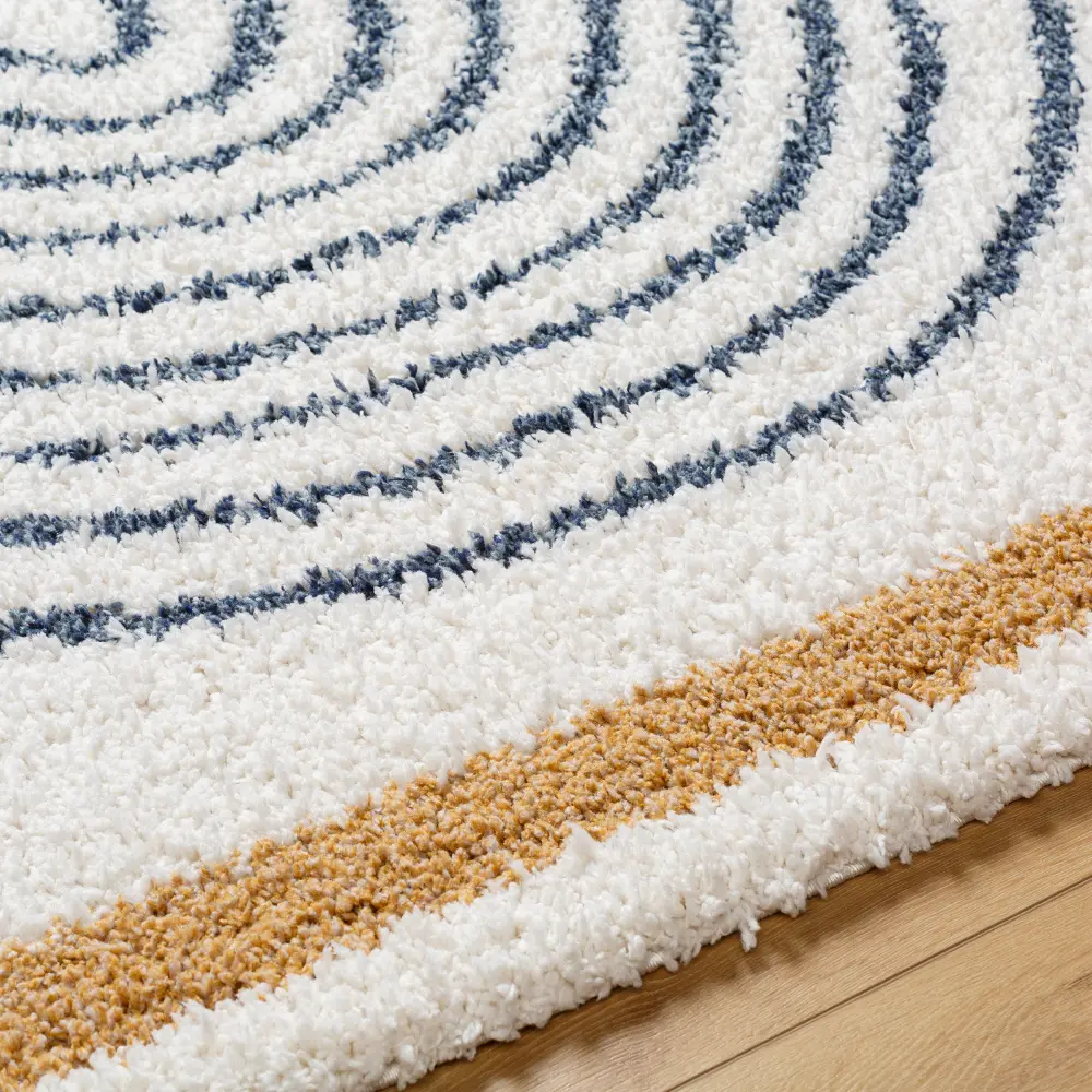 Pihu Shaggy Global Plush Pile Dark Blue Rug - Image 7