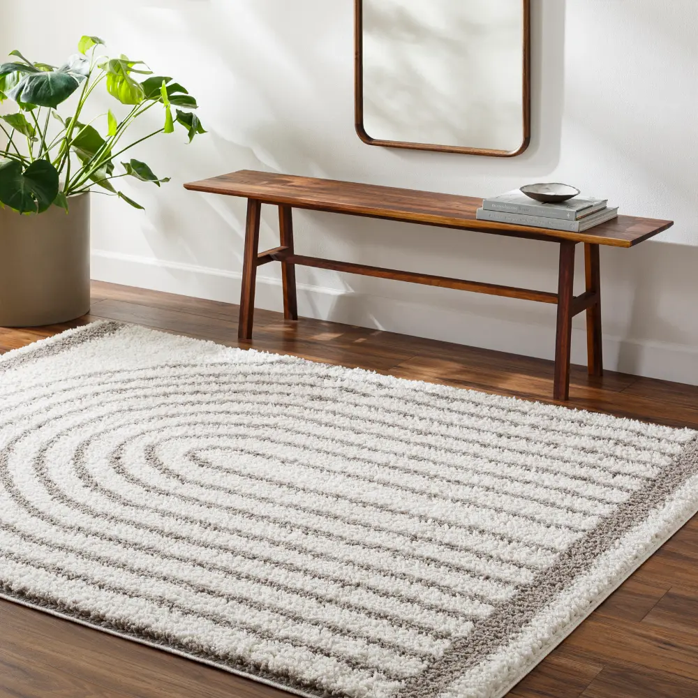 Pihu Shaggy Global Plush Pile Light Grey Rug - Image 2