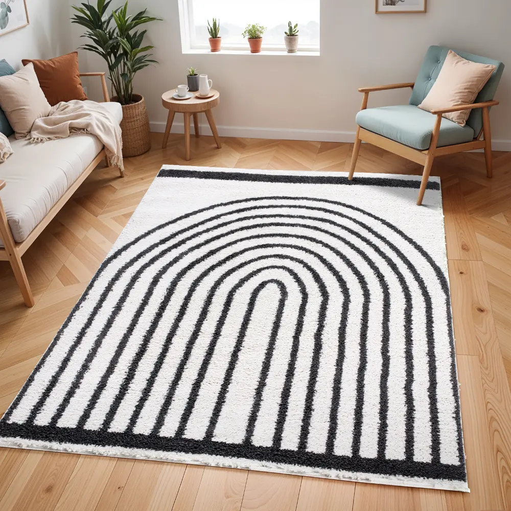 Pihu Shaggy Global Plush Pile Medium Grey Rug