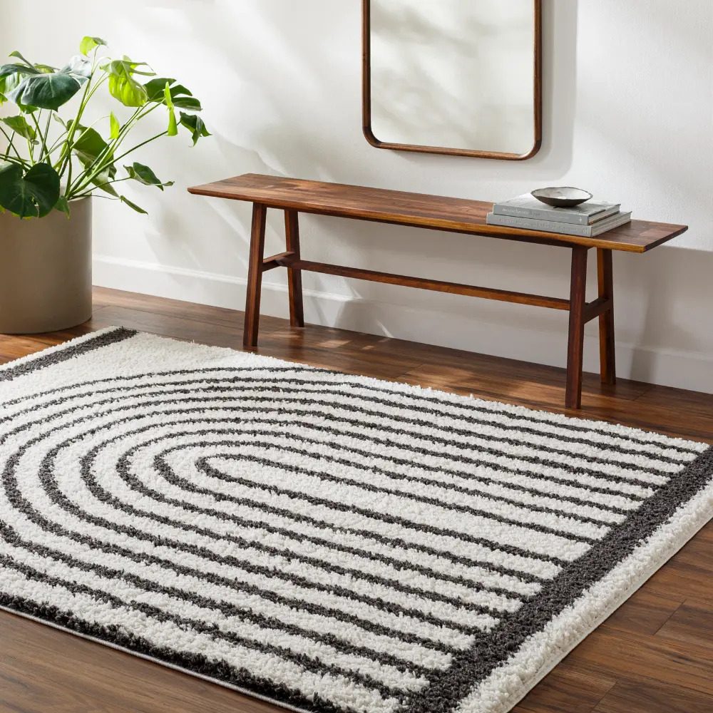 Pihu Shaggy Global Plush Pile Medium Grey Rug - Image 2