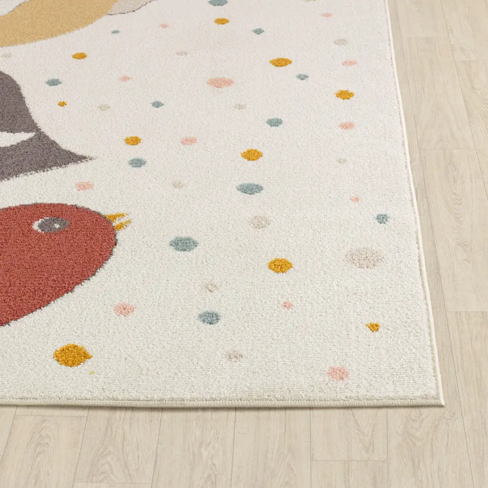 Pioupiou Kids Modern Yellow/Blue/Brown Bedroom Rug - Image 14