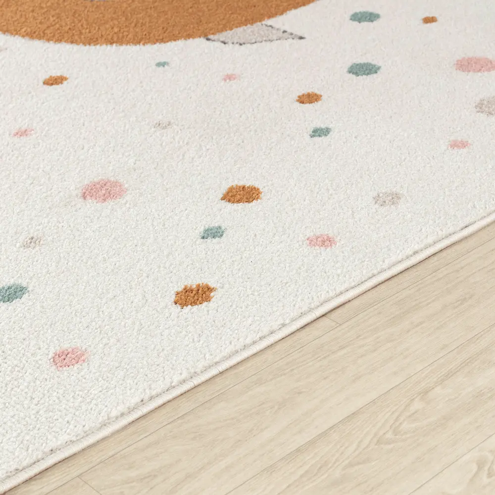 Pioupiou Kids Modern Yellow/Blue/Brown Bedroom Rug - Image 4