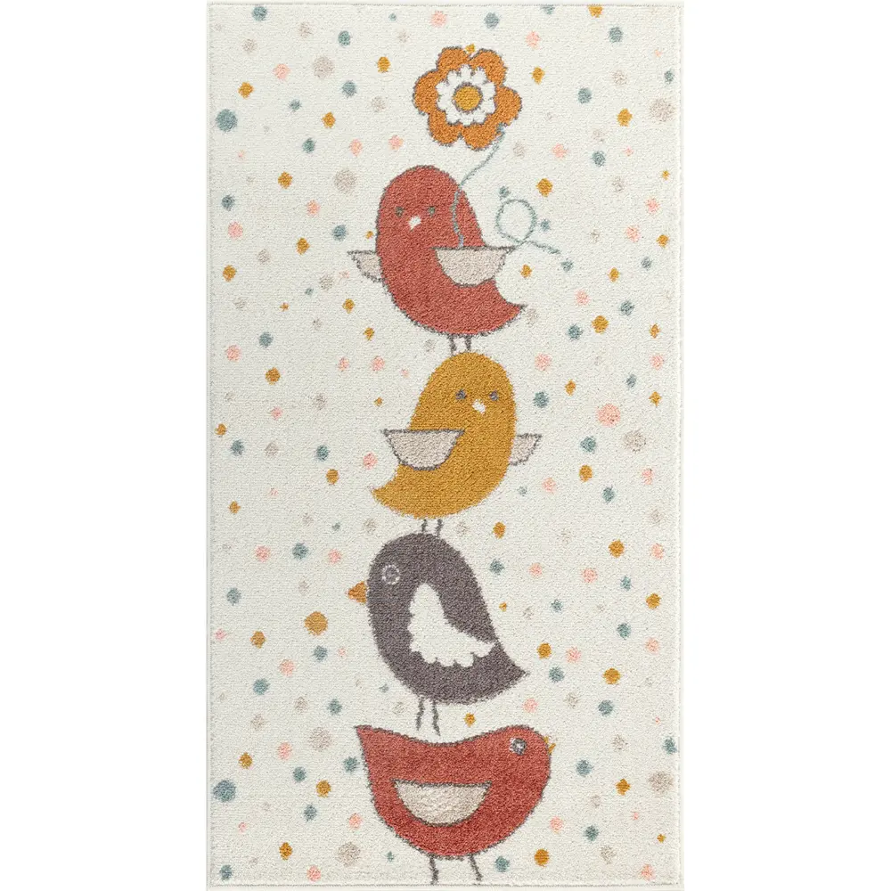 Pioupiou Kids Modern Yellow/Blue/Brown Bedroom Rug - Image 5