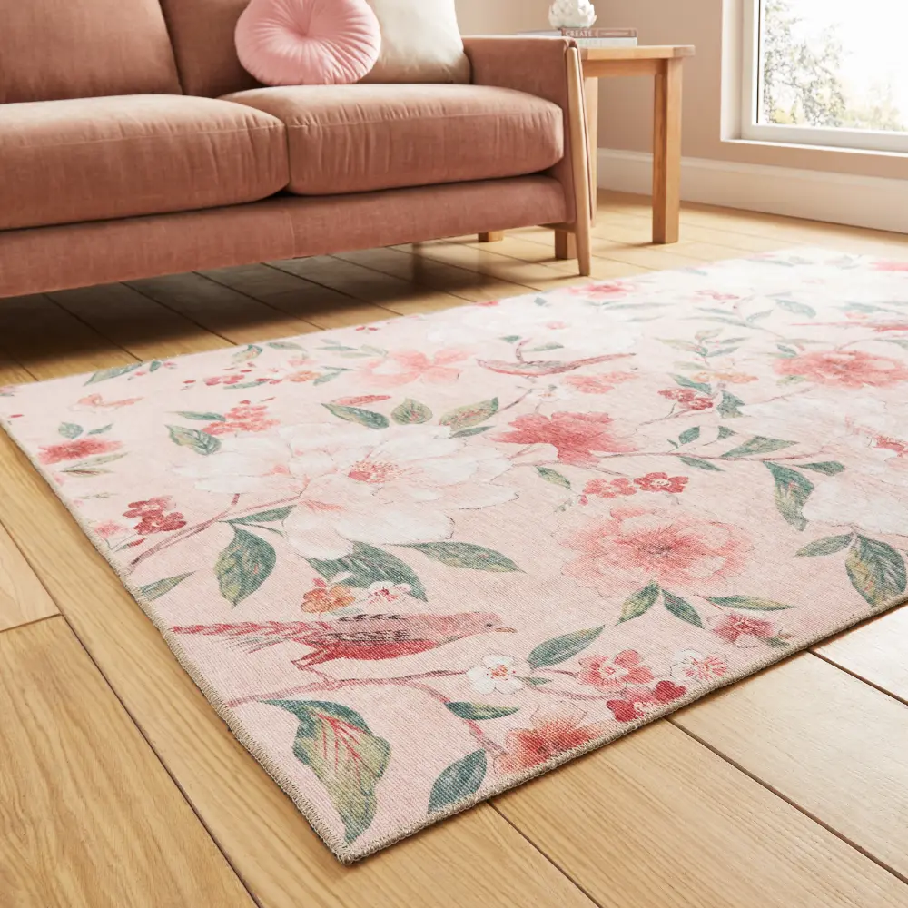 Catherine Lansfield Pippa Floral Blush - Washable