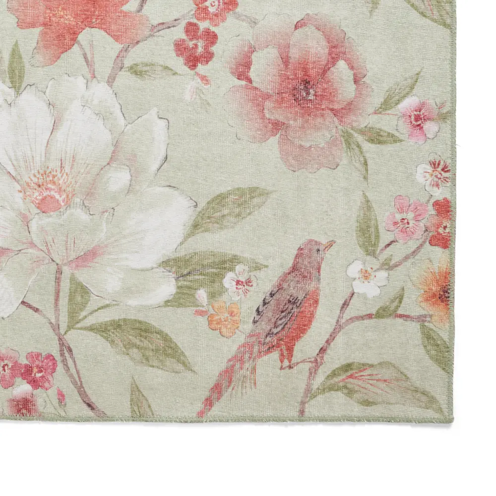 Catherine Lansfield Pippa Floral Sage Green - Washable - Image 4