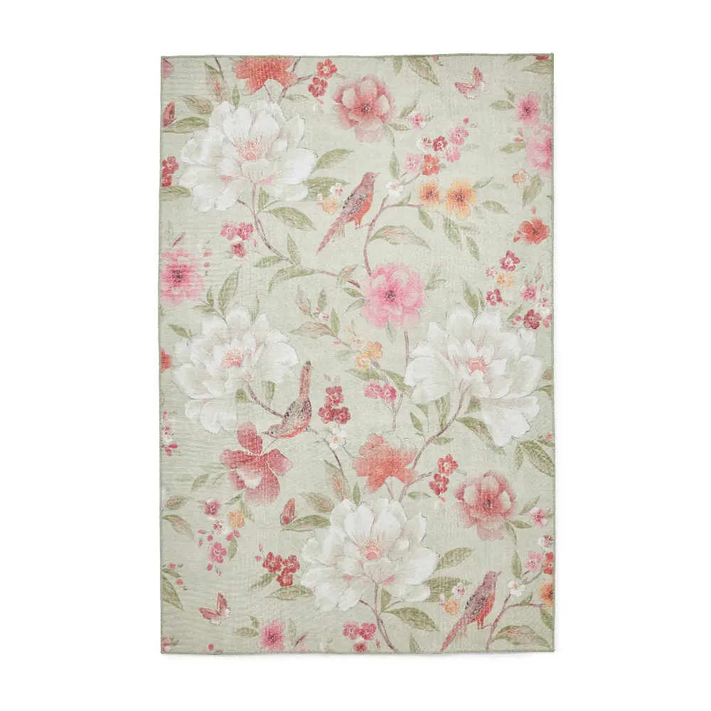 Catherine Lansfield Pippa Floral Sage Green - Washable - Image 8