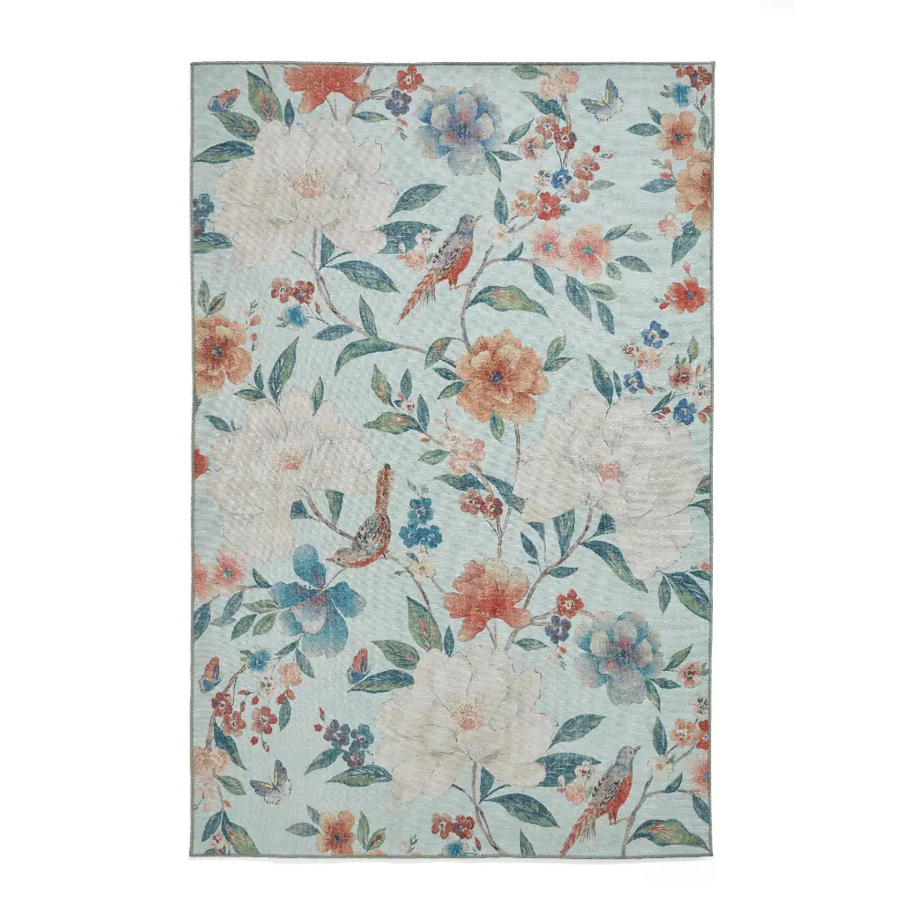 Catherine Lansfield Pippa Floral Blue - Washable - Image 8
