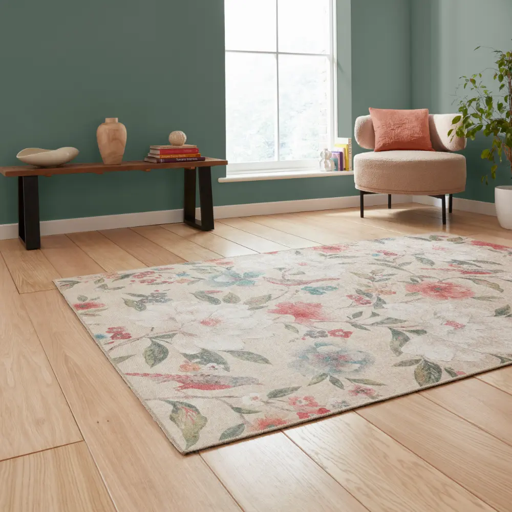 Catherine Lansfield Pippa Floral Natural - Washable - Image 2