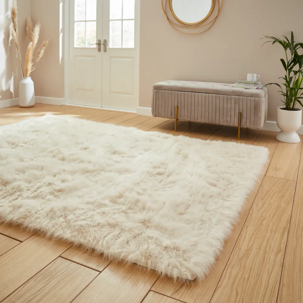 Polar Plush Beige Soft Shaggy Rug - Image 2