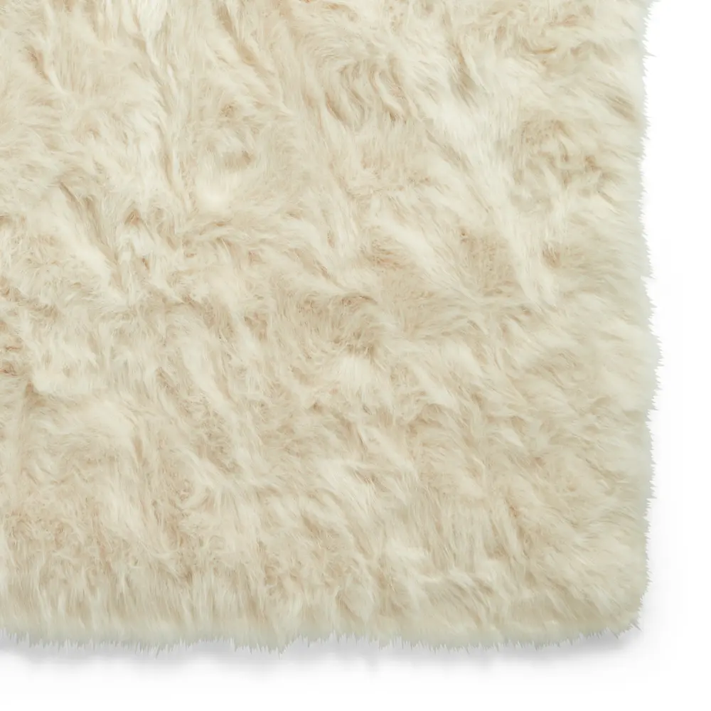 Polar Plush Beige Soft Shaggy Rug - Image 5