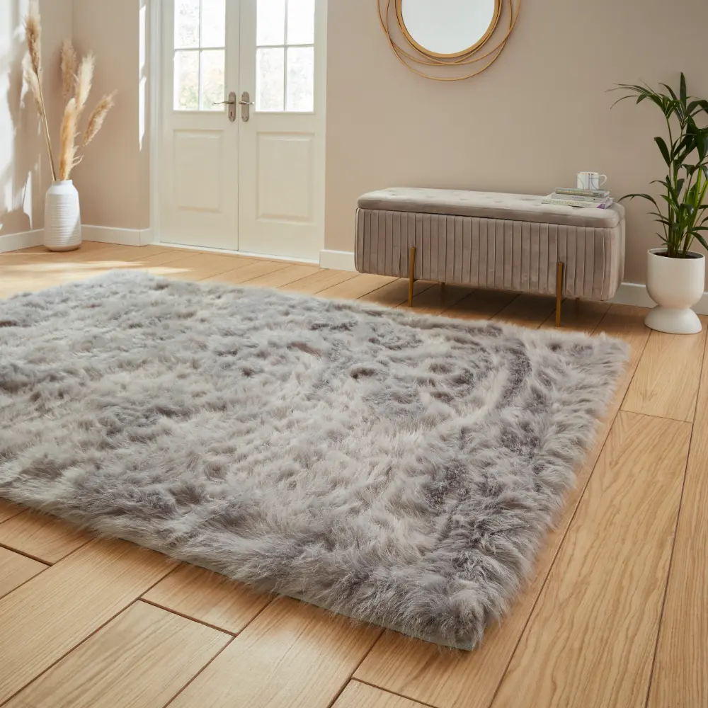 Polar Plush Grey Soft Shaggy Rug - Image 2