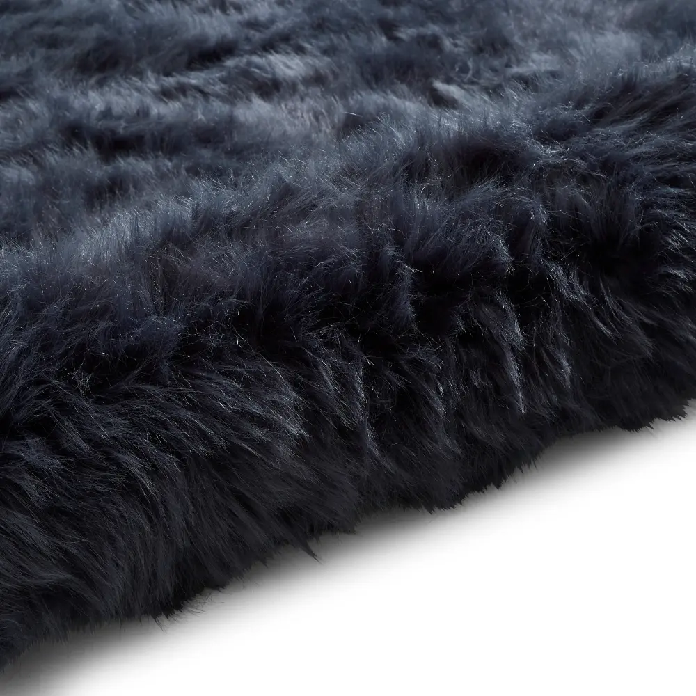 Polar Plush Navy Soft Shaggy Rug - Image 6