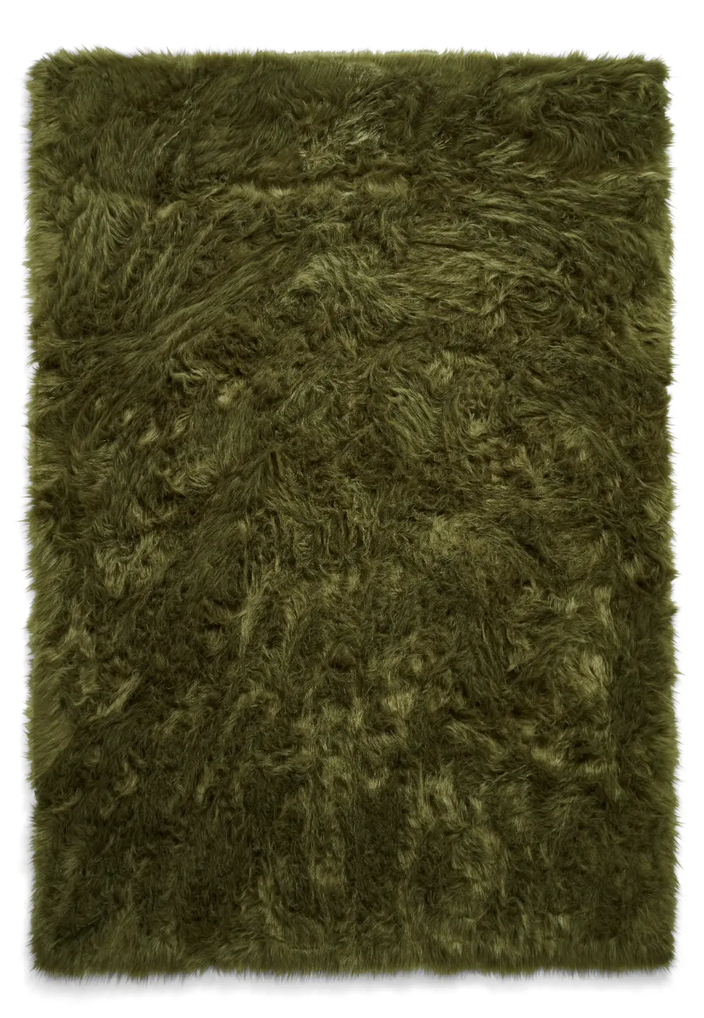 Polar Plush Olive Green Soft Shaggy Rug - Image 3