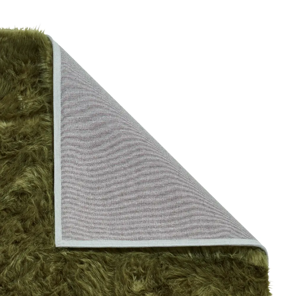 Polar Plush Olive Green Soft Shaggy Rug - Image 4