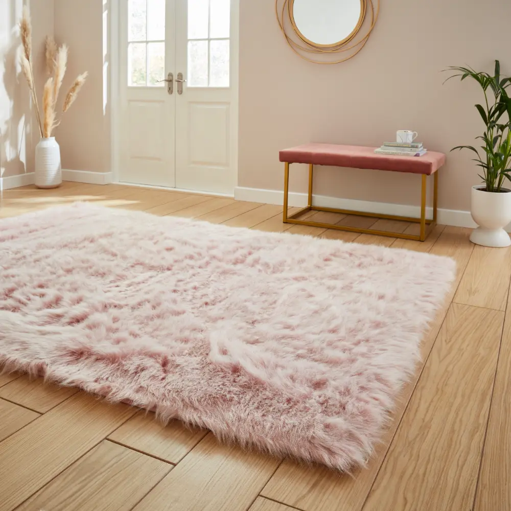 Polar Plush Rose Soft Shaggy Rug - Image 2