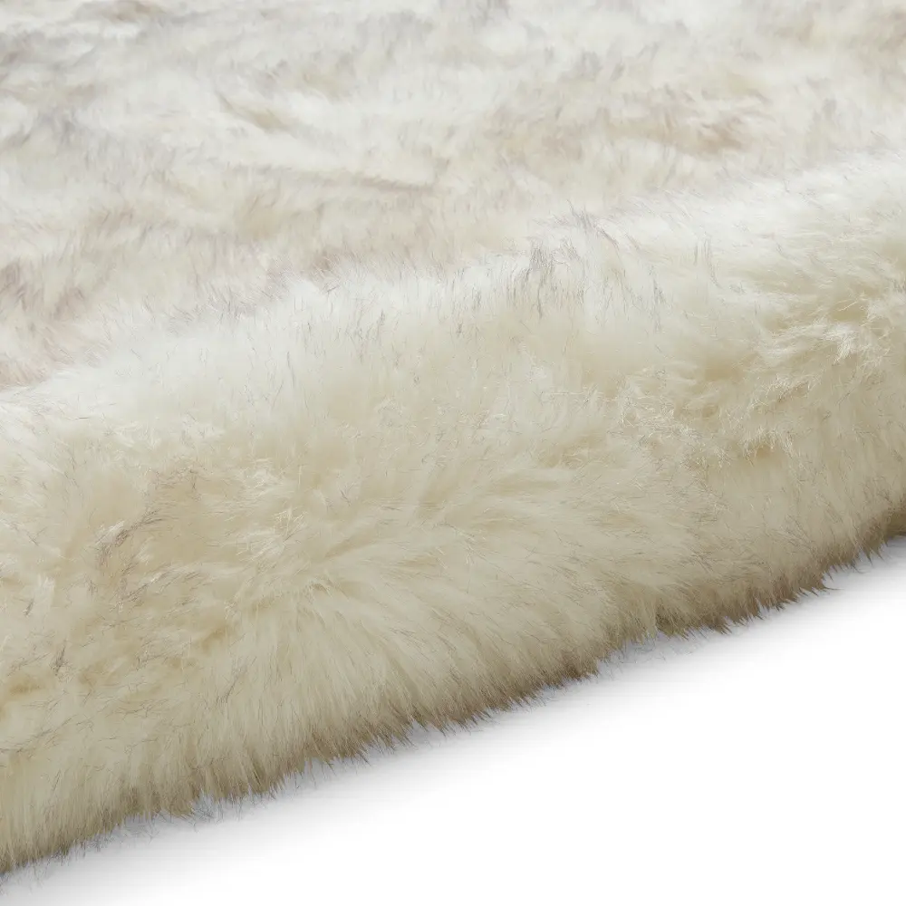 Polar Plush White/Grey Soft Shaggy Rug - Image 8