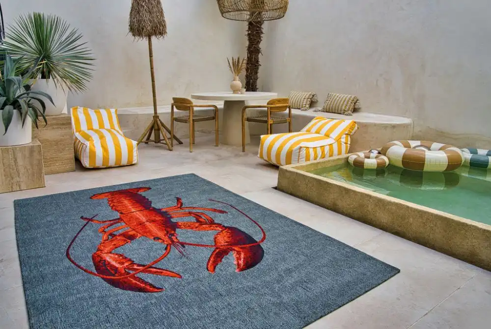 Pop by Louis 9389 Lobster Steam Red Washable Rug
