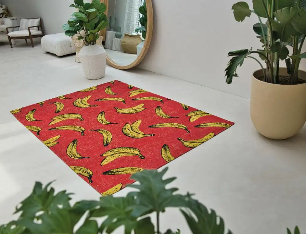Pop by Louis 9392 Banana Miami Red Washable Rug