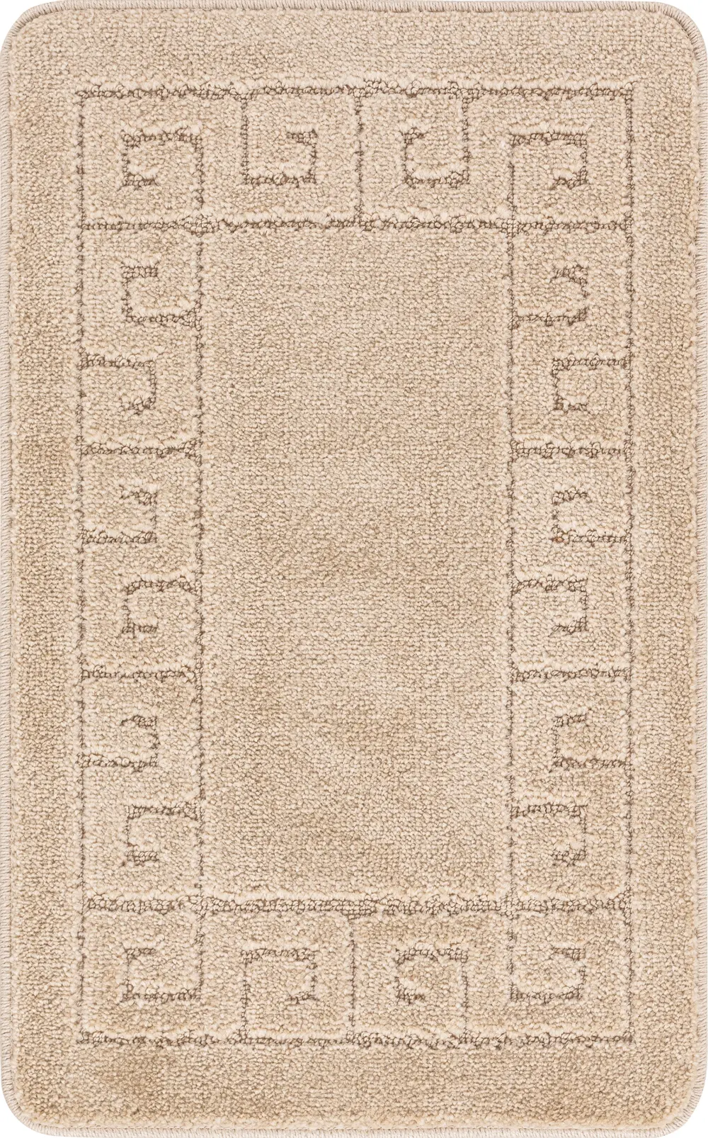 Poppy 2-Piece Machine Washable Non-Slip Beige Bathroom Rug Set - Image 6