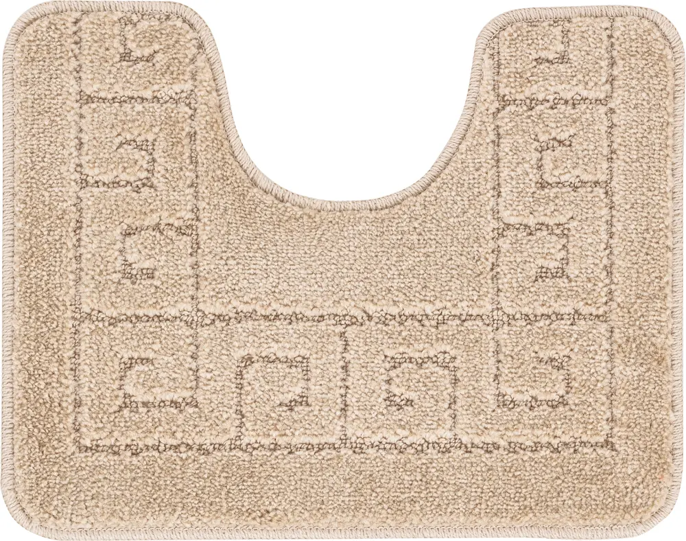 Poppy 2-Piece Machine Washable Non-Slip Beige Bathroom Rug Set - Image 7