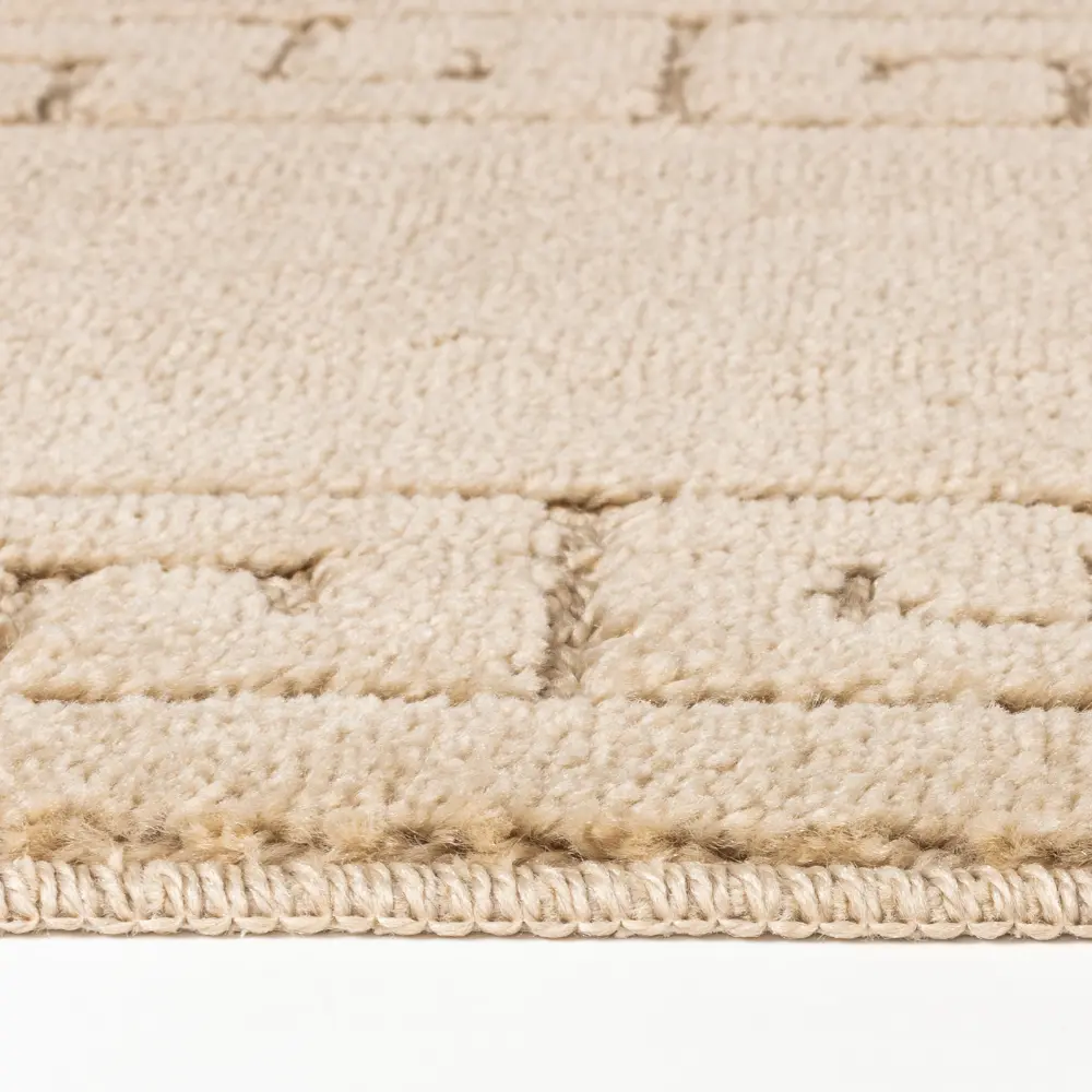 Poppy 2-Piece Machine Washable Non-Slip Beige Bathroom Rug Set - Image 8