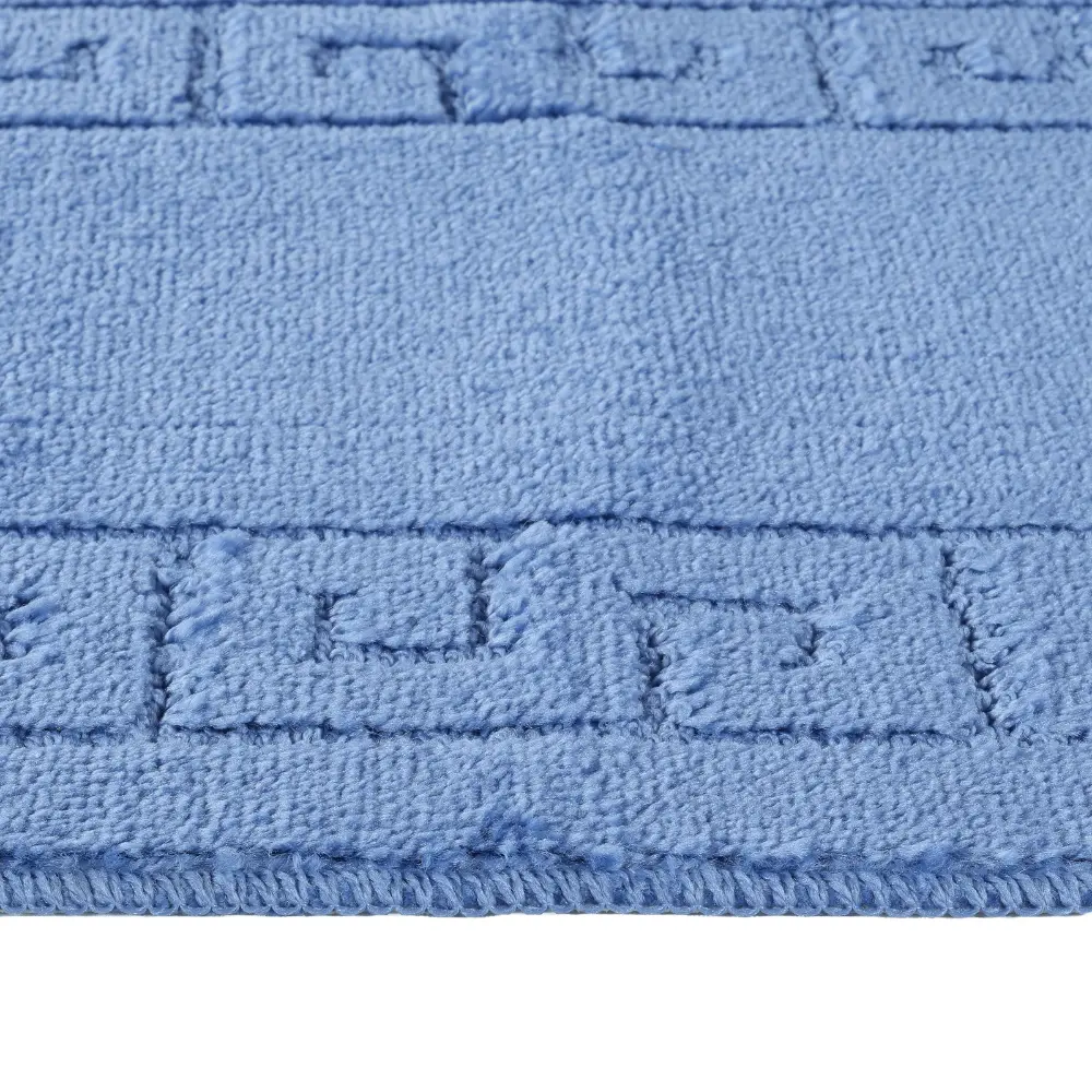 Poppy 2-Piece Machine Washable Non-Slip Blue Bathroom Rug Set - Image 3