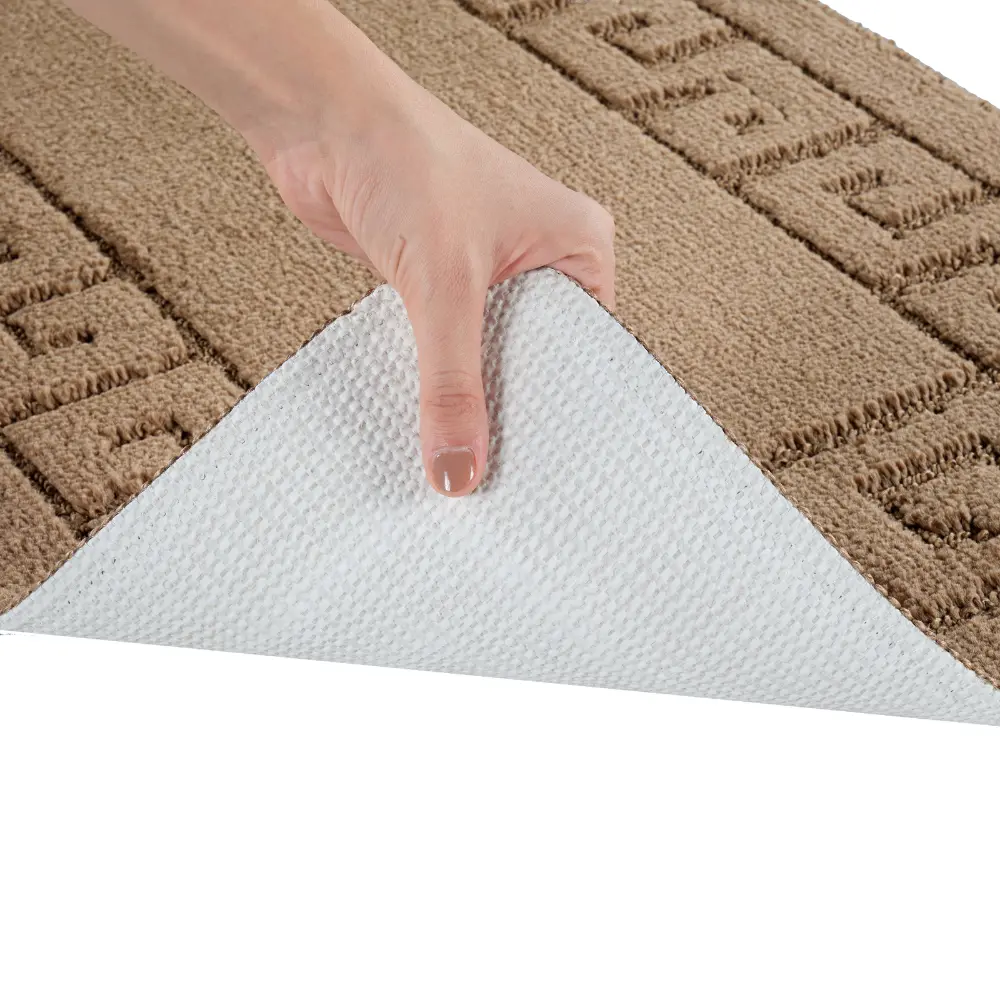 Poppy 2-Piece Machine Washable Non-Slip Brown Bathroom Rug Set - Image 8