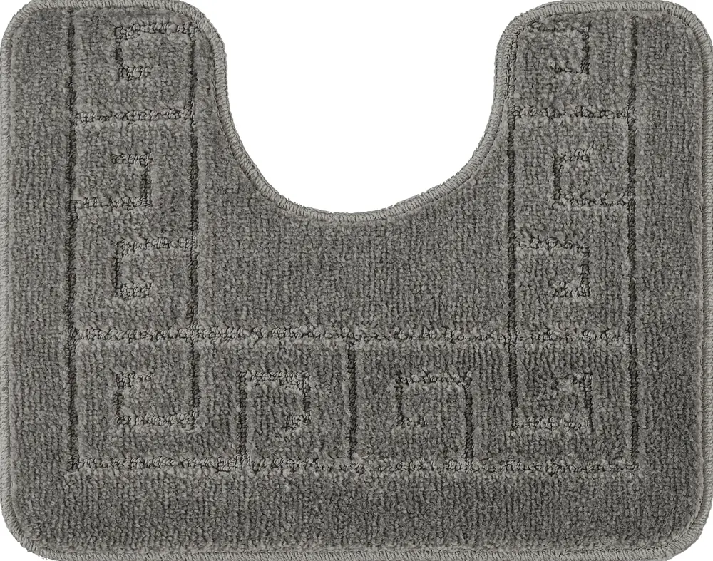Poppy 2-Piece Machine Washable Non-Slip Dark Grey Bathroom Rug Set - Image 4