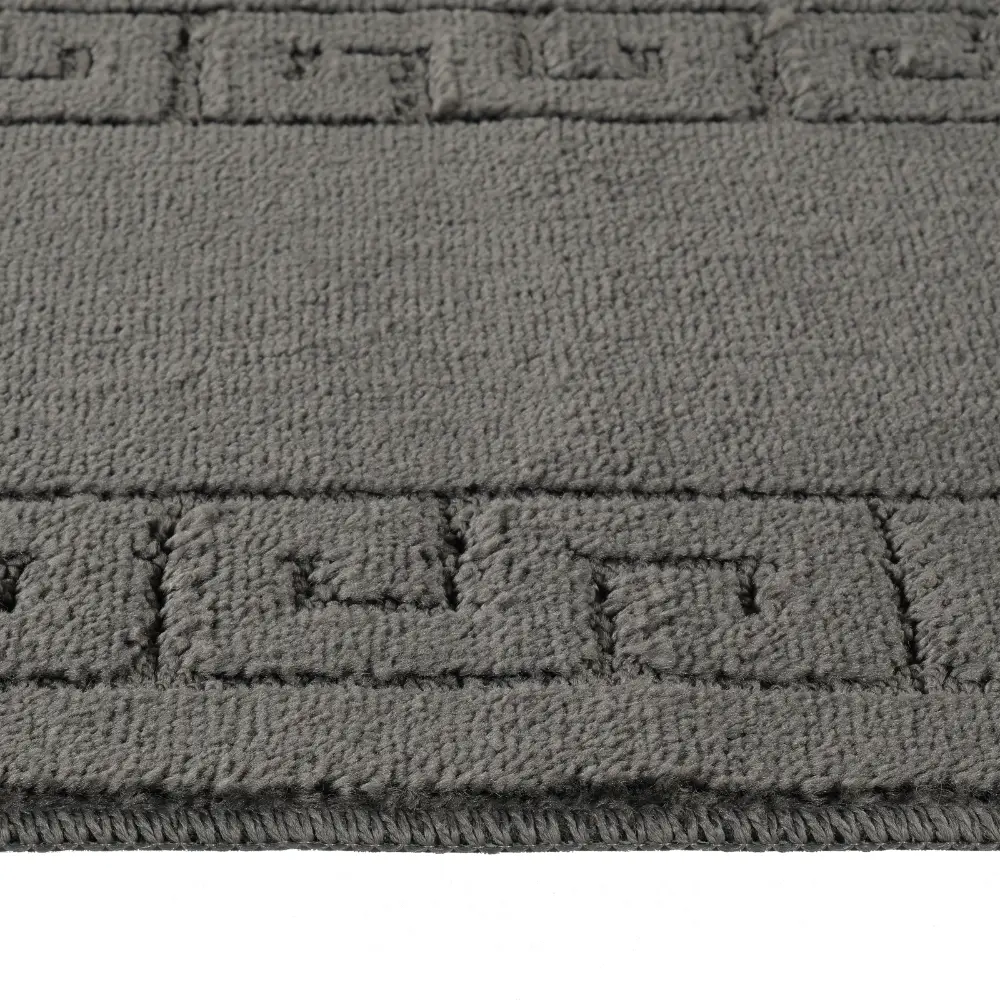 Poppy 2-Piece Machine Washable Non-Slip Dark Grey Bathroom Rug Set - Image 5