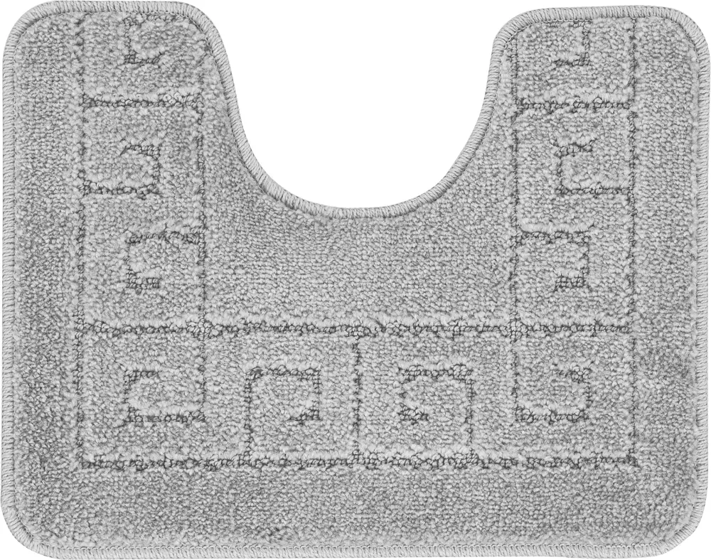 Poppy 2-Piece Machine Washable Non-Slip Grey Bathroom Rug Set - Image 2