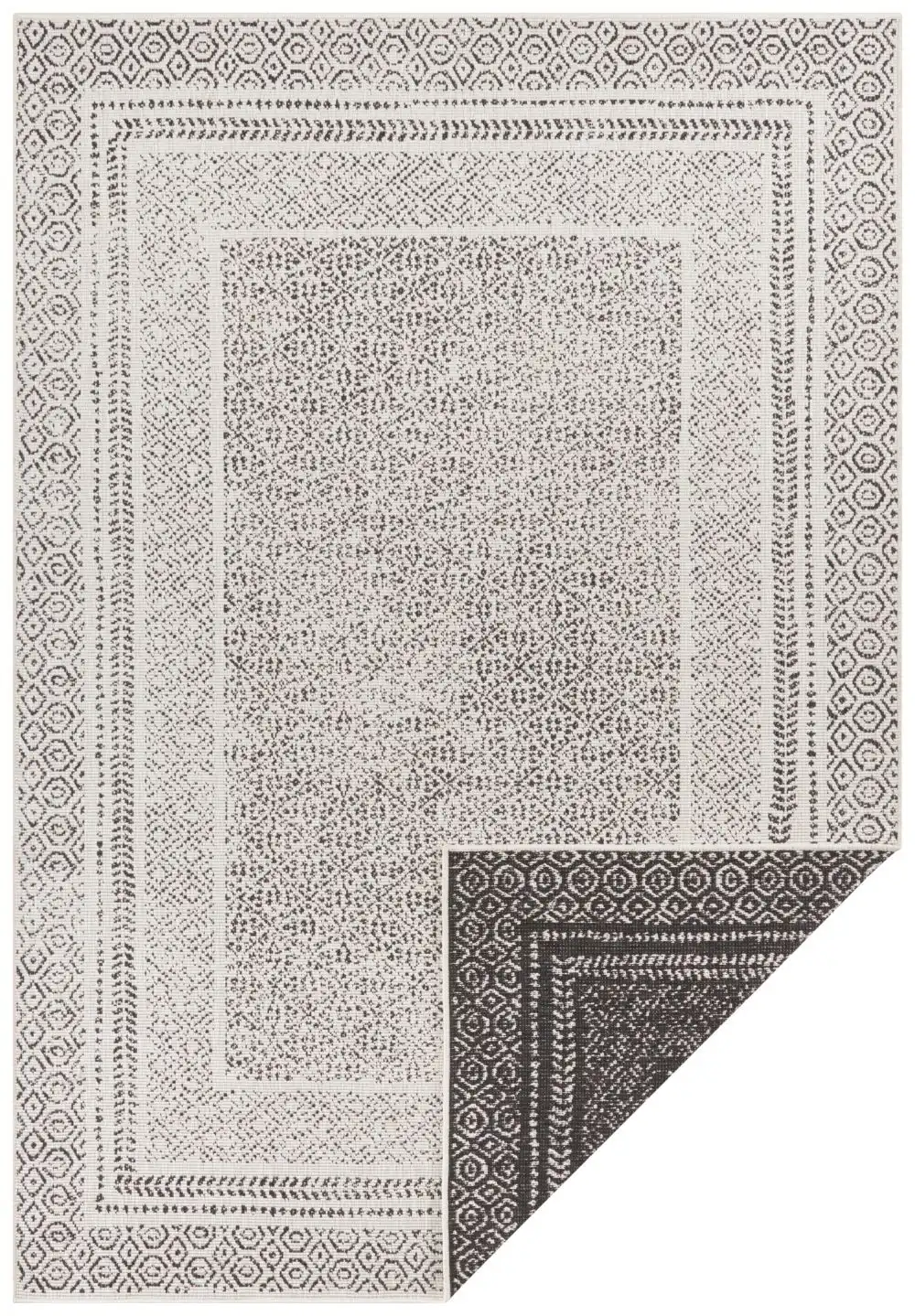 Pops Double Sided Indoor Outdoor 104253 Black Rug - Image 4