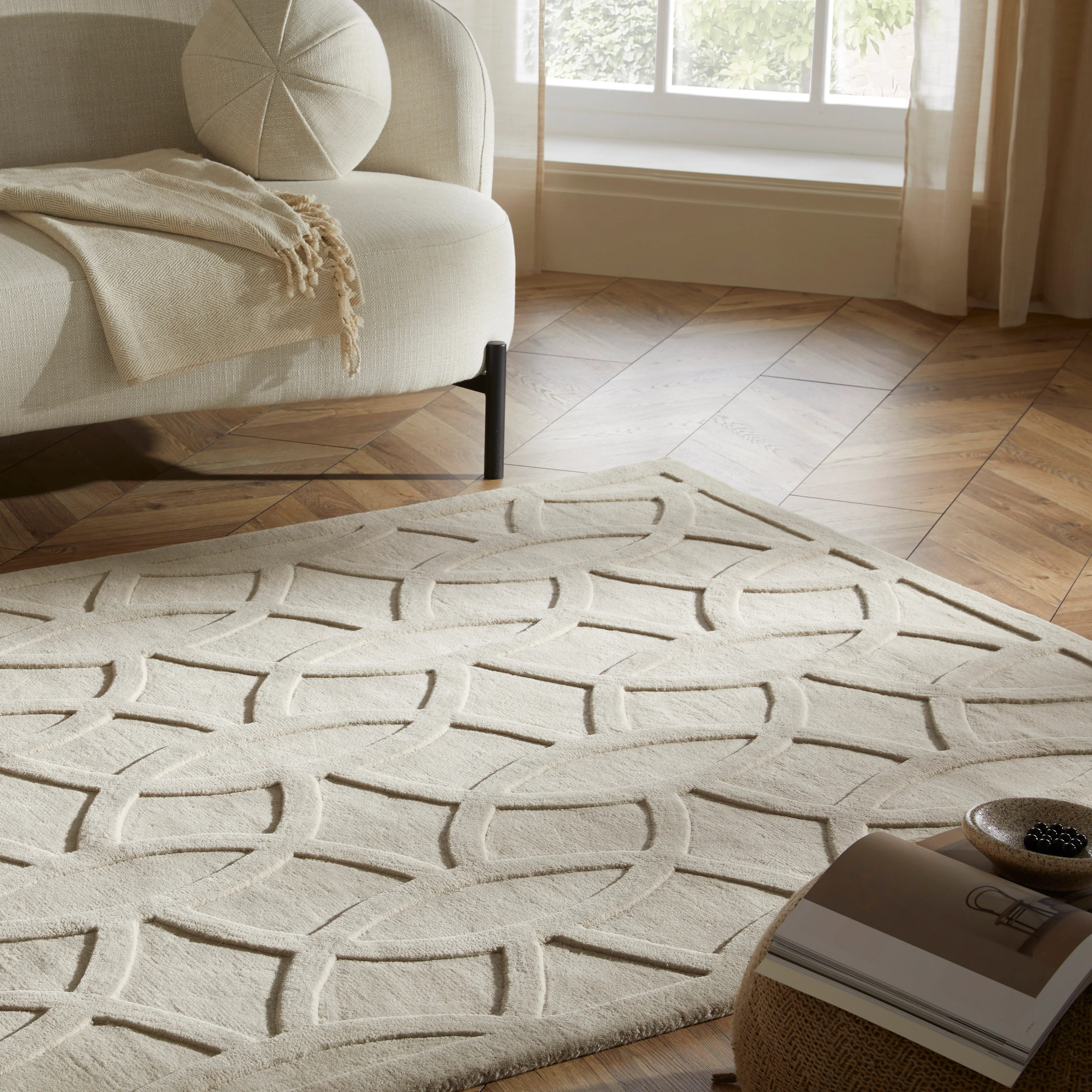 PRIORY by SARAH GARE INTERIORS PRI101 Taupe Circles - Image 2