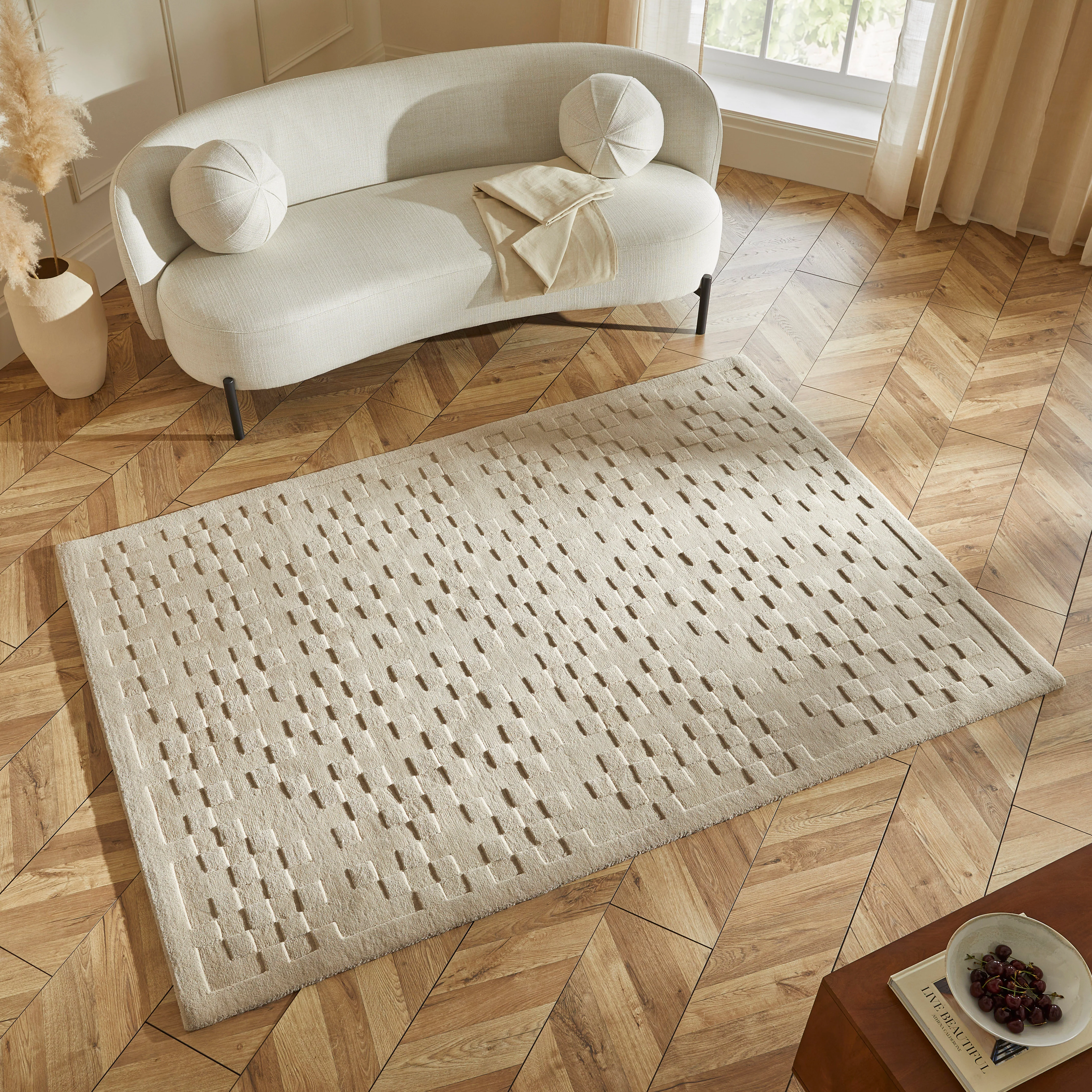 PRIORY by SARAH GARE INTERIORS PRI102 Taupe Squares