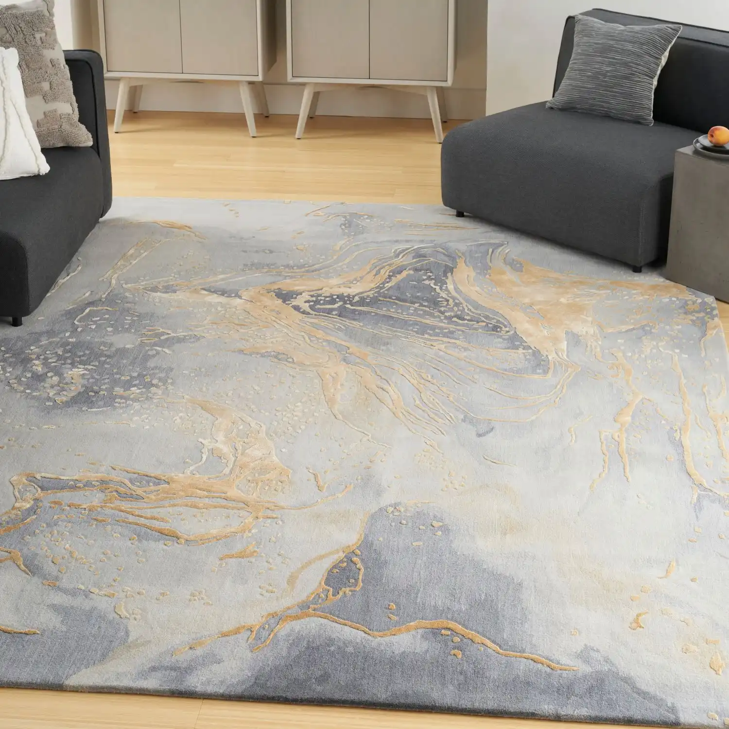 Prismatic PRS28 Grey Gold Rug - Image 5