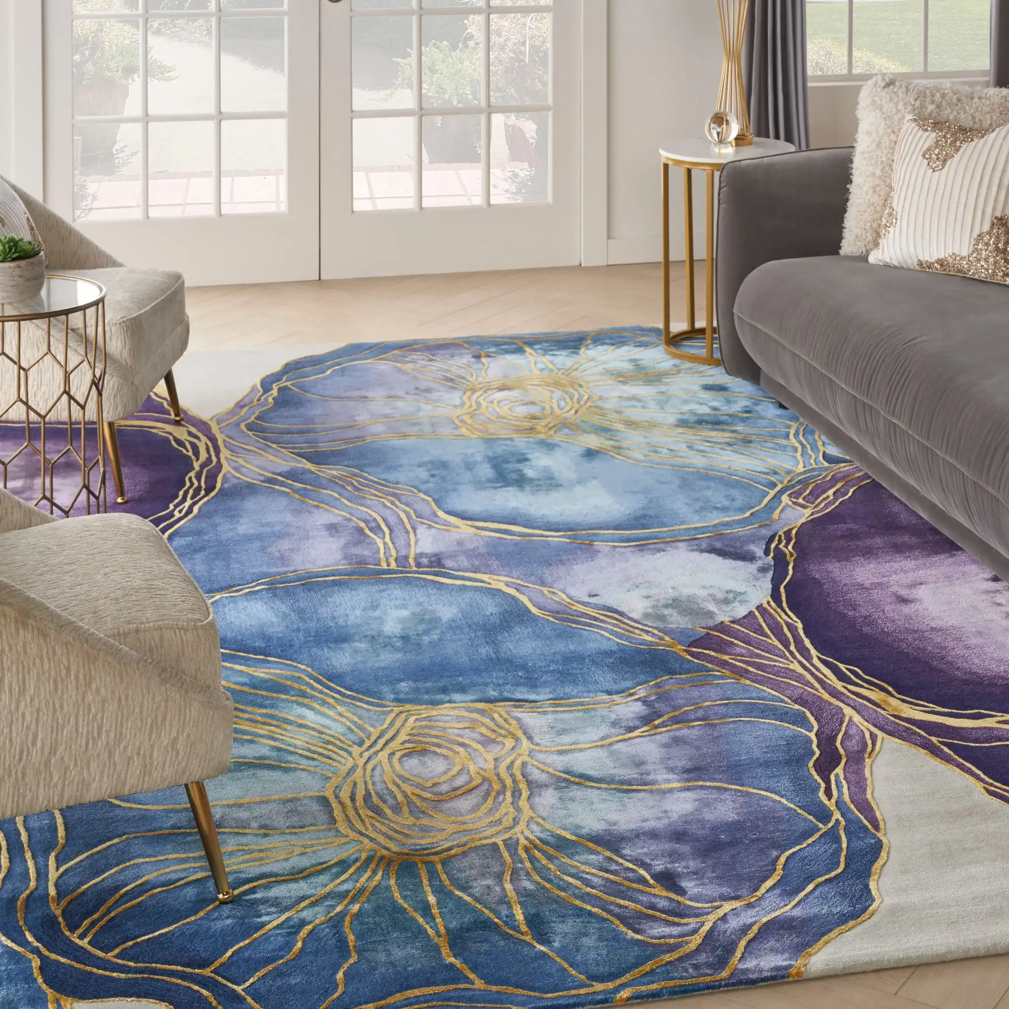Prismatic PRS32 Blue Gold Rug - Image 4