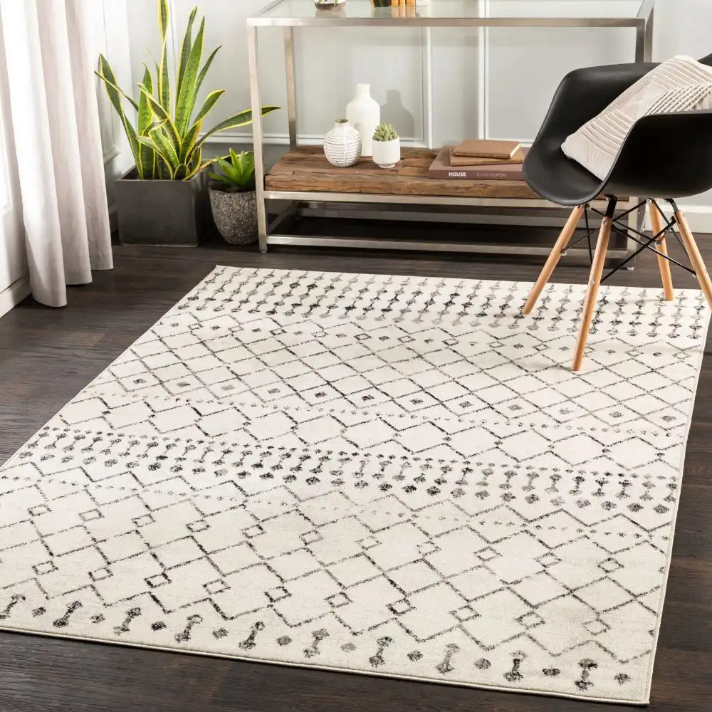 Leonor Berber Geometric Light Grey Rug - Image 4
